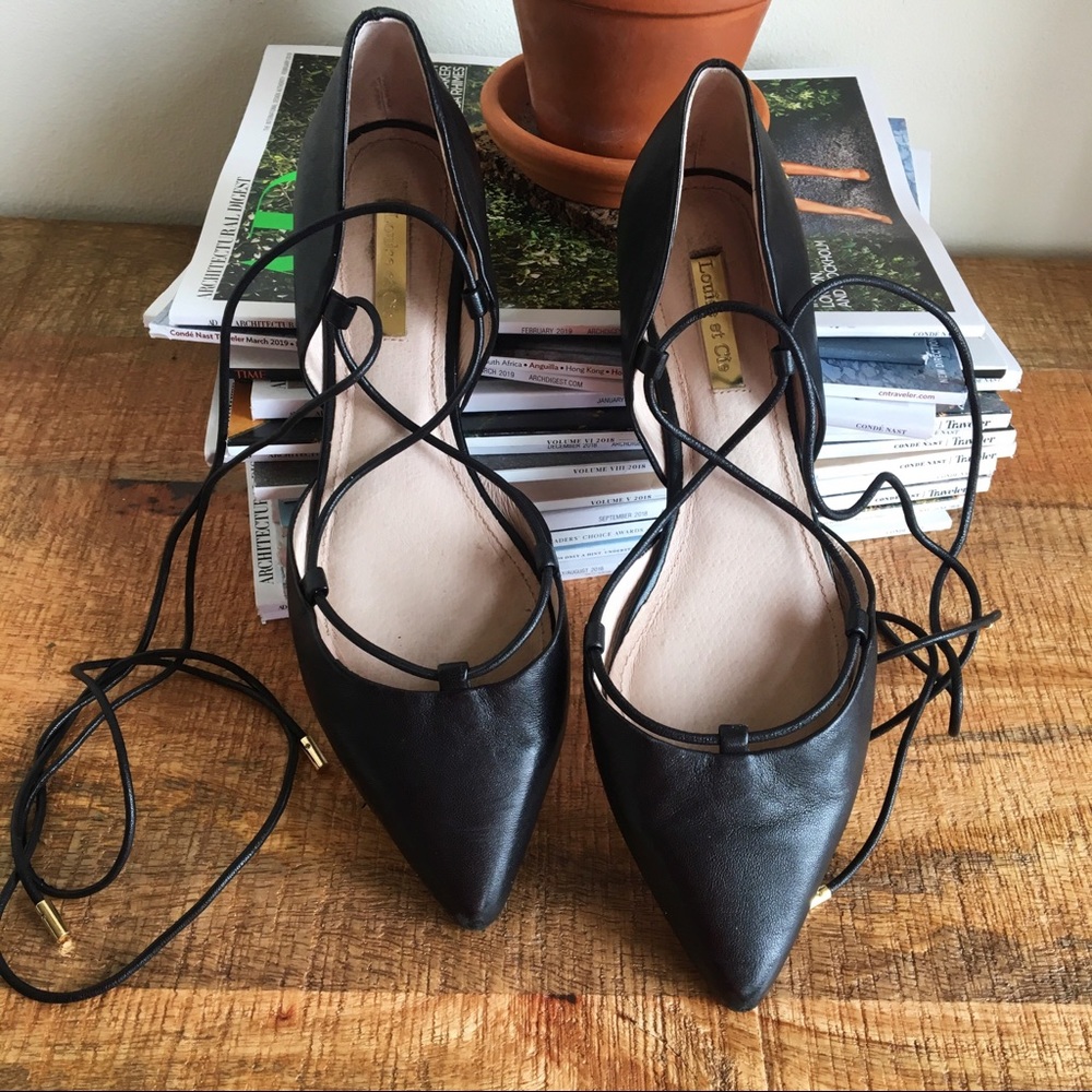 Louise et Cie Black Lace Up Flats